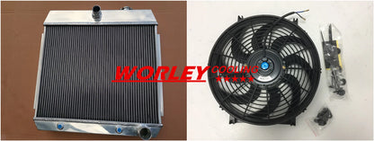 Aluminum Radiator & 14" Fan for Chevy Bel Air V8 (1955-1957)