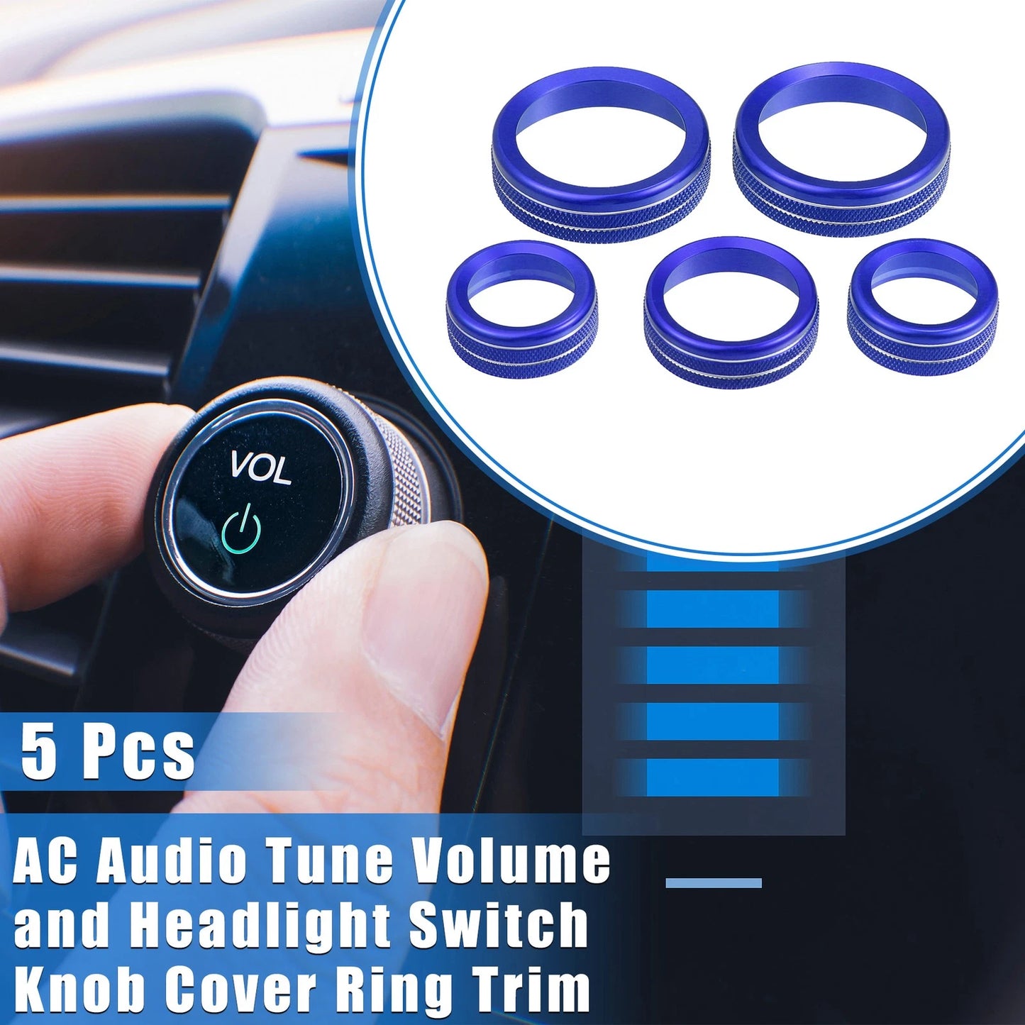 5 x Center Console AC Audio Volume Switch Knob Covers for Ford Maverick (2022)