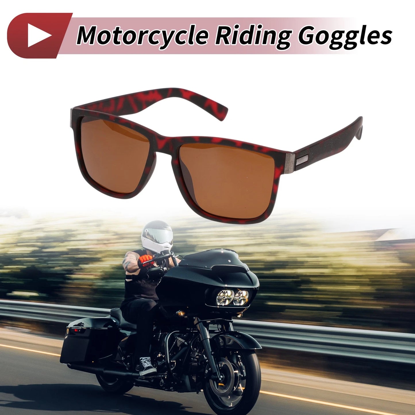 Motorcycle Riding Goggles 1 Pc Brown Lens Leopard Print Frame for Motorcycle