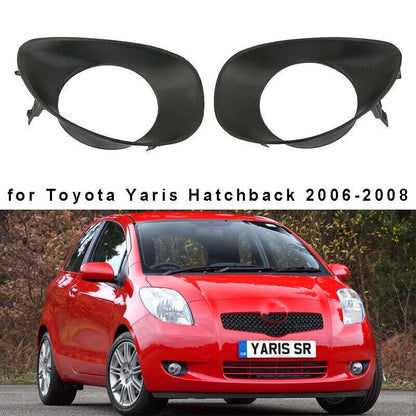 2 x Fog Light Lamp Grill Cover Trim Black for Toyota Yaris (2006-2008)