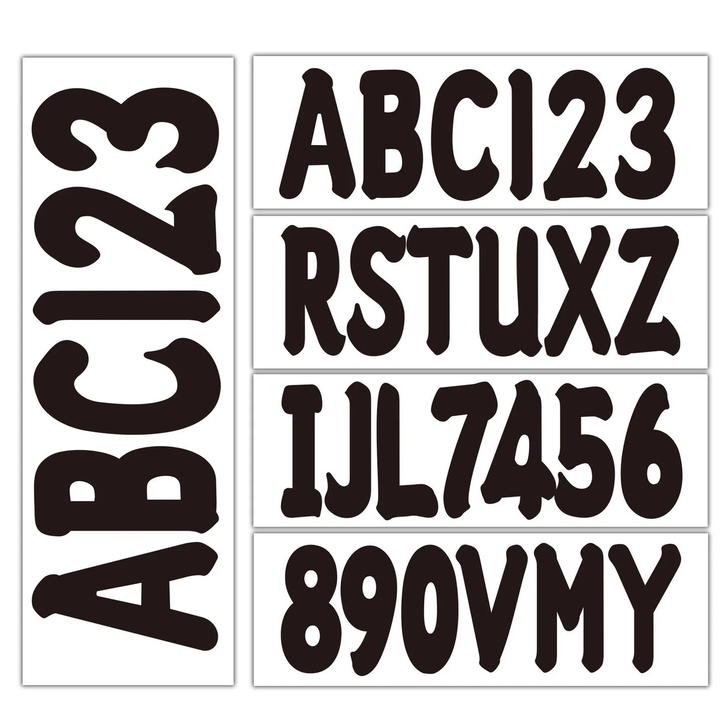Boat Registration Number Decals Set A-Z & 0-9 Black for All Boats