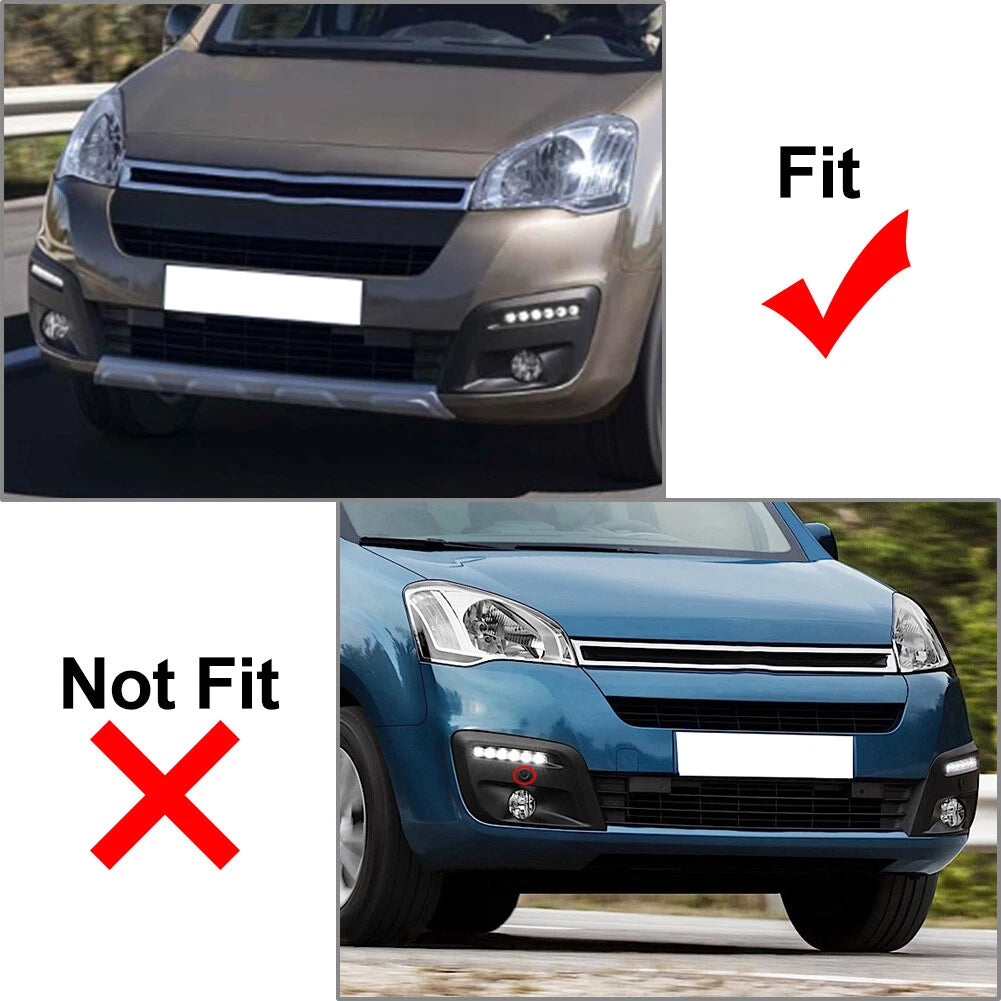 Front Right Fog Light Grills for Citroen Berlingo, Peugeot Partner (2015-2019)