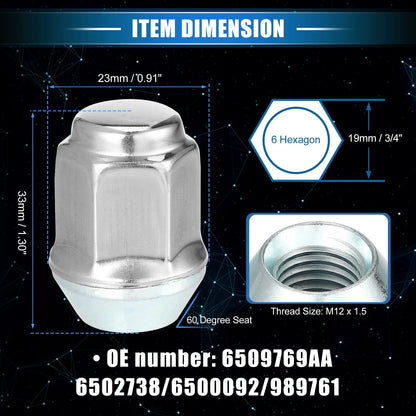 10 Pcs M12x1.5 Wheel Lug Nut for Ford Focus & Dodge Grand Caravan