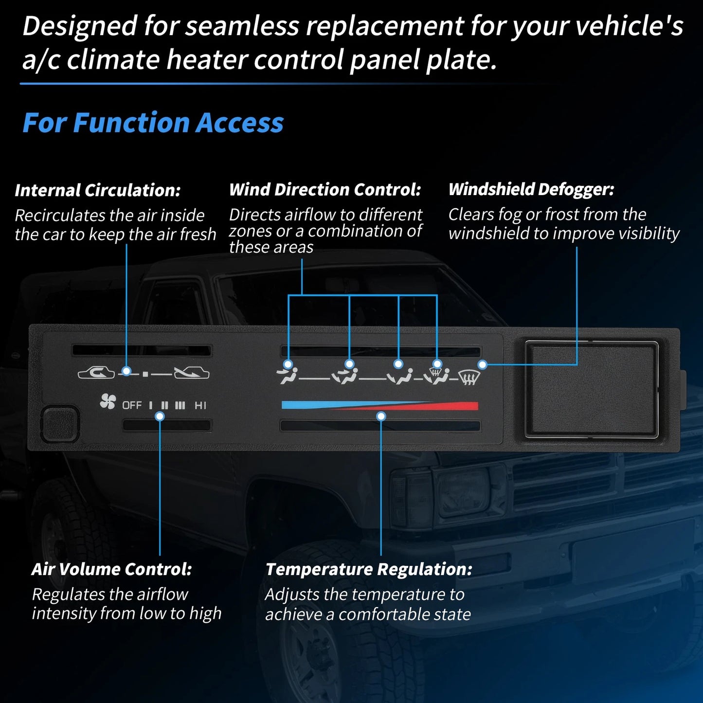 A/C Climate Control Panel for Toyota 4Runner Pickup (1984-1989)