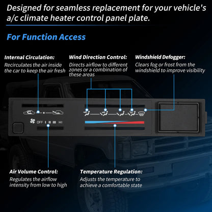 A/C Climate Control Panel for Toyota 4Runner Pickup (1984-1989)