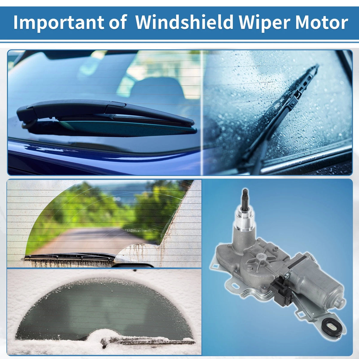 Rear Windscreen Wiper Motor for Citroen C1, Toyota Aygo (2005-2014)