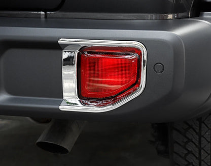 Rear Fog Light Lamp Cover Trim for 2018-2023 Jeep Wrangler JL 2 x Chrome Silver (2018-2023)