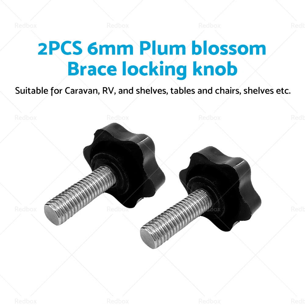 6mm Plum Blossom Awning Brace Locking Knob for Caravan RV