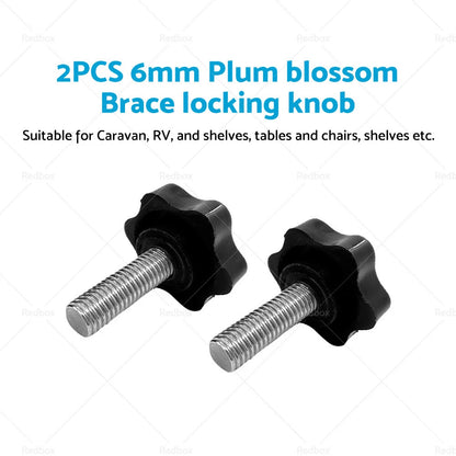 6mm Plum Blossom Awning Brace Locking Knob for Caravan RV