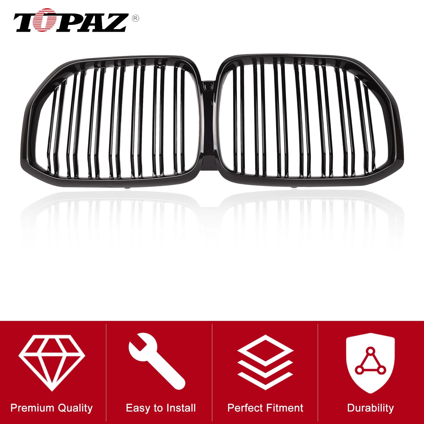 Gloss Black X5M Style Front Bumper Grille for BMW X5 F95 G05 (2019-2023)