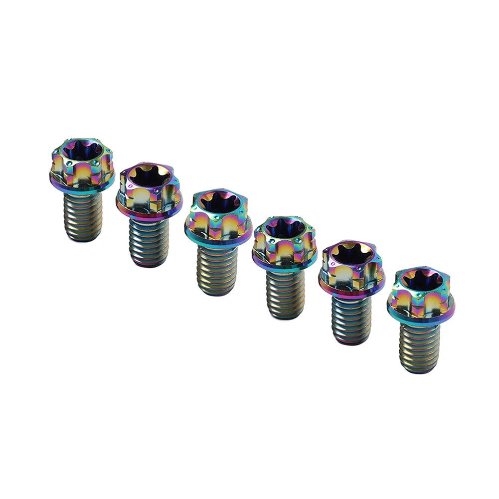 6pcs M6x40mm Titanium Torx Head Flange Bolts for Motorcycle Bicycle
