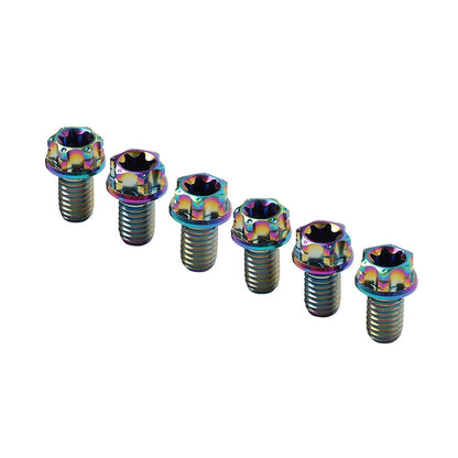 6pcs M6x40mm Titanium Torx Head Flange Bolts for Motorcycle Bicycle