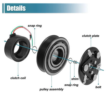 AC Compressor Clutch Set for Honda Civic 1.7L (2001-2005)