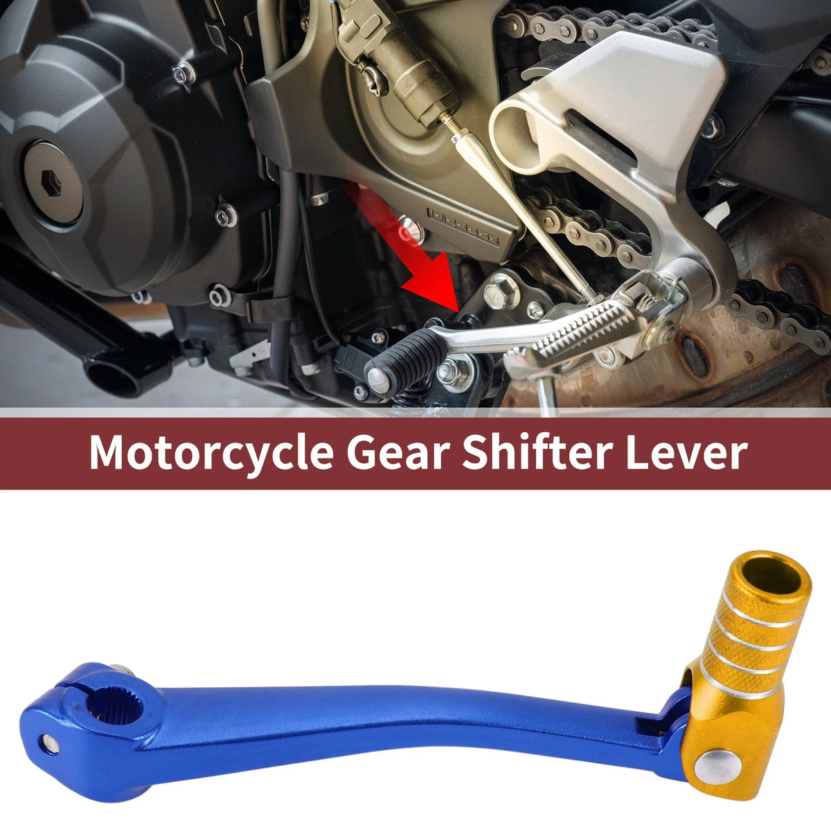 Folding Gear Shifter Lever for Bosuer 125 Gold & Silver Tone