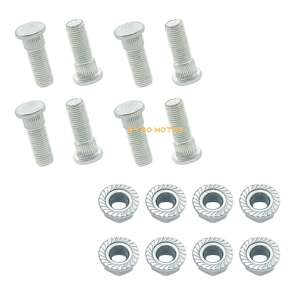 8 Pack Wheel Studs & Nuts for Polaris Scrambler 500 Ranger 500 Sportsman 500