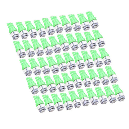 50PCS Green T10 Wedge 5050 5SMD LED Interior Light Bulbs for Vehicles
