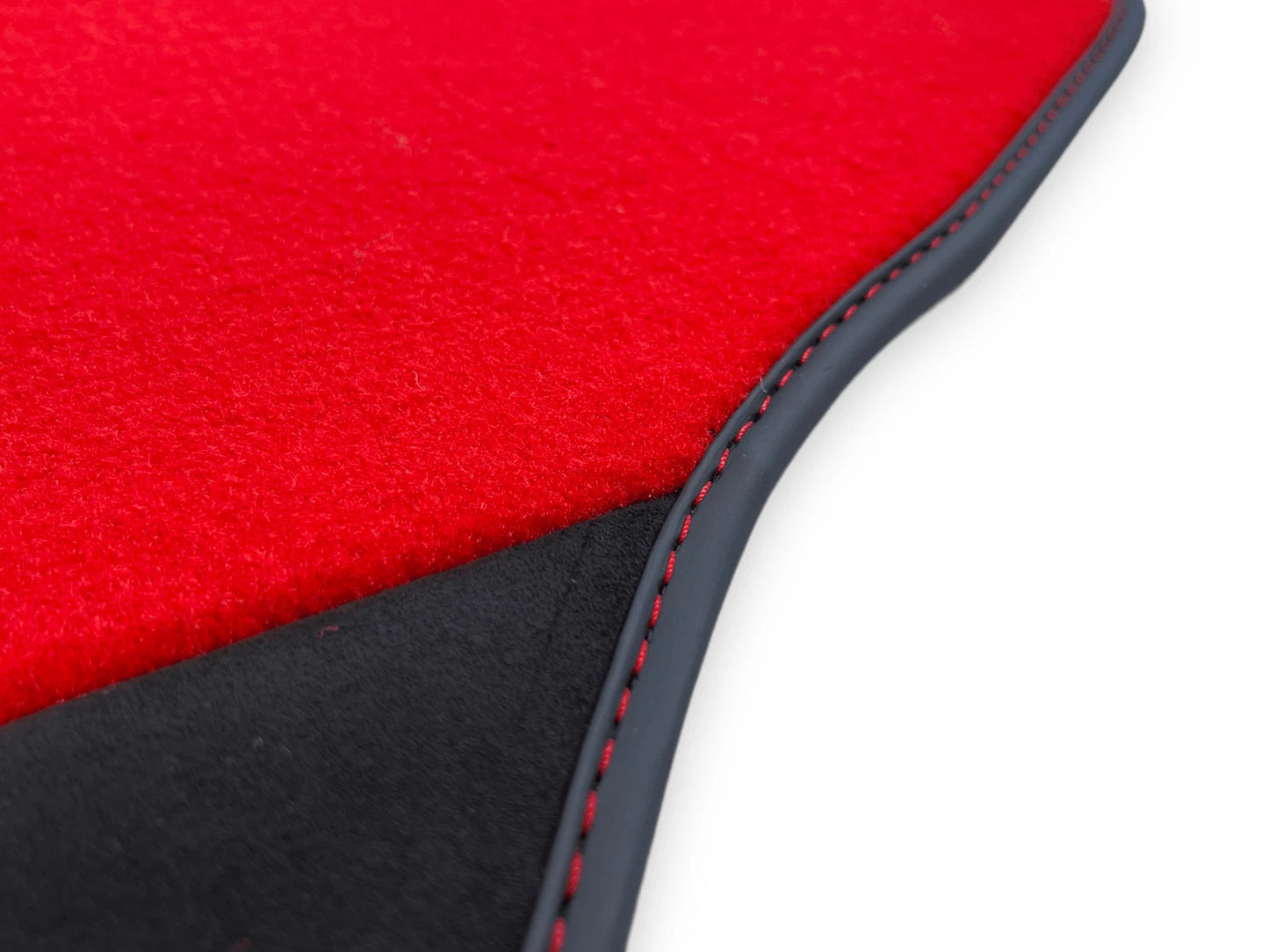 Red Floor Mats for Ferrari F430 Carpet with Alcantara Leather (2004-2009)