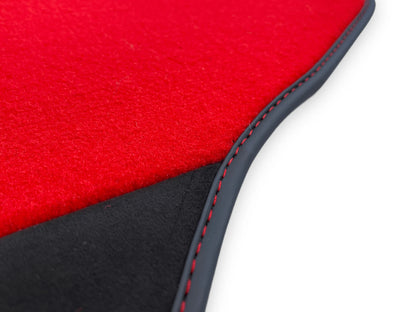 Red Floor Mats for Ferrari F430 Carpet with Alcantara Leather (2004-2009)
