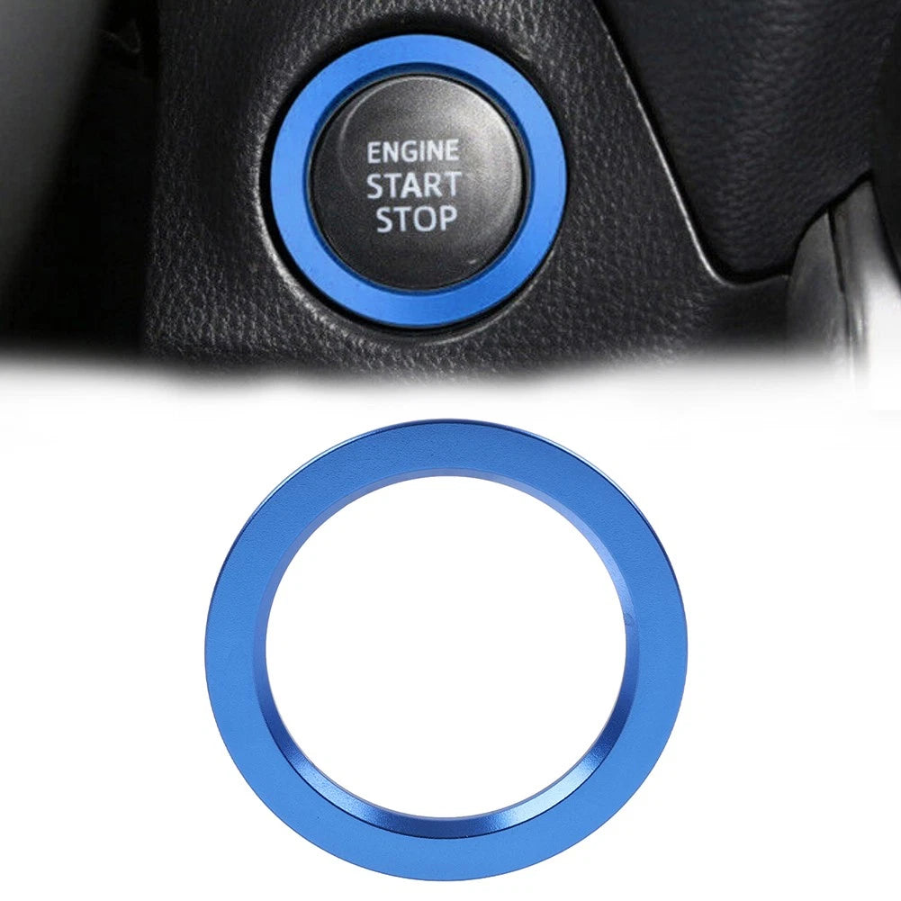 Blue Engine Start Stop Button Trim Ring for Toyota Tacoma Camry Prius Corolla