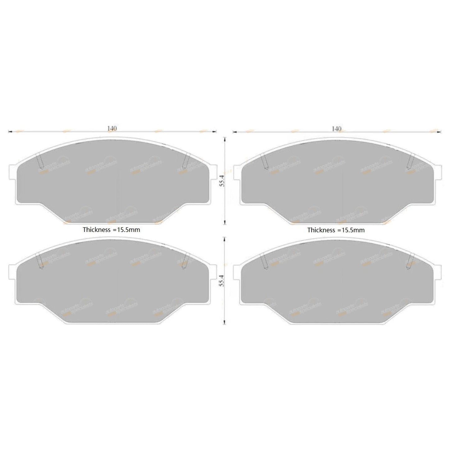 Brembo Front Disc Brake Pad Set for Toyota Hiace LH50 LH60 LH70 (1982–1983)