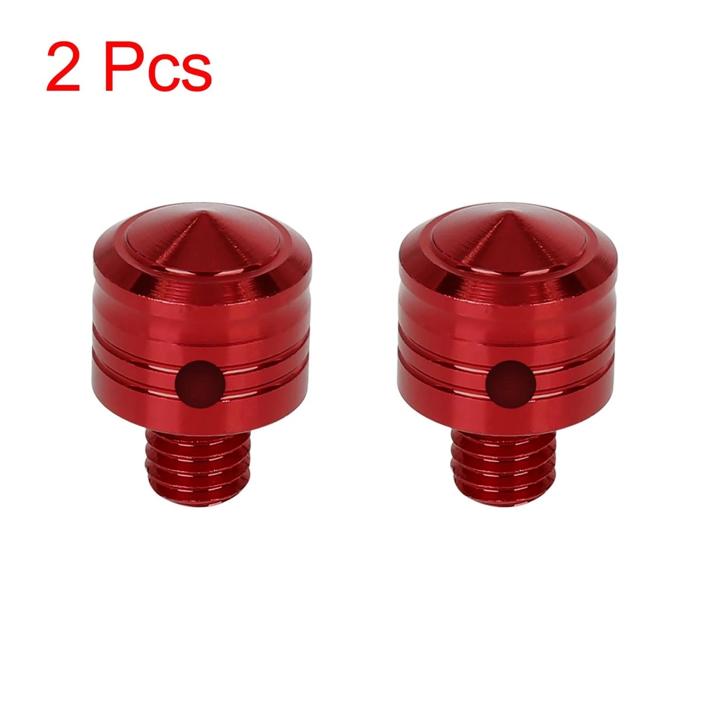2 x 8mm Mirror Hole Plugs Normal Screw Red for Motorbike Motorcycle