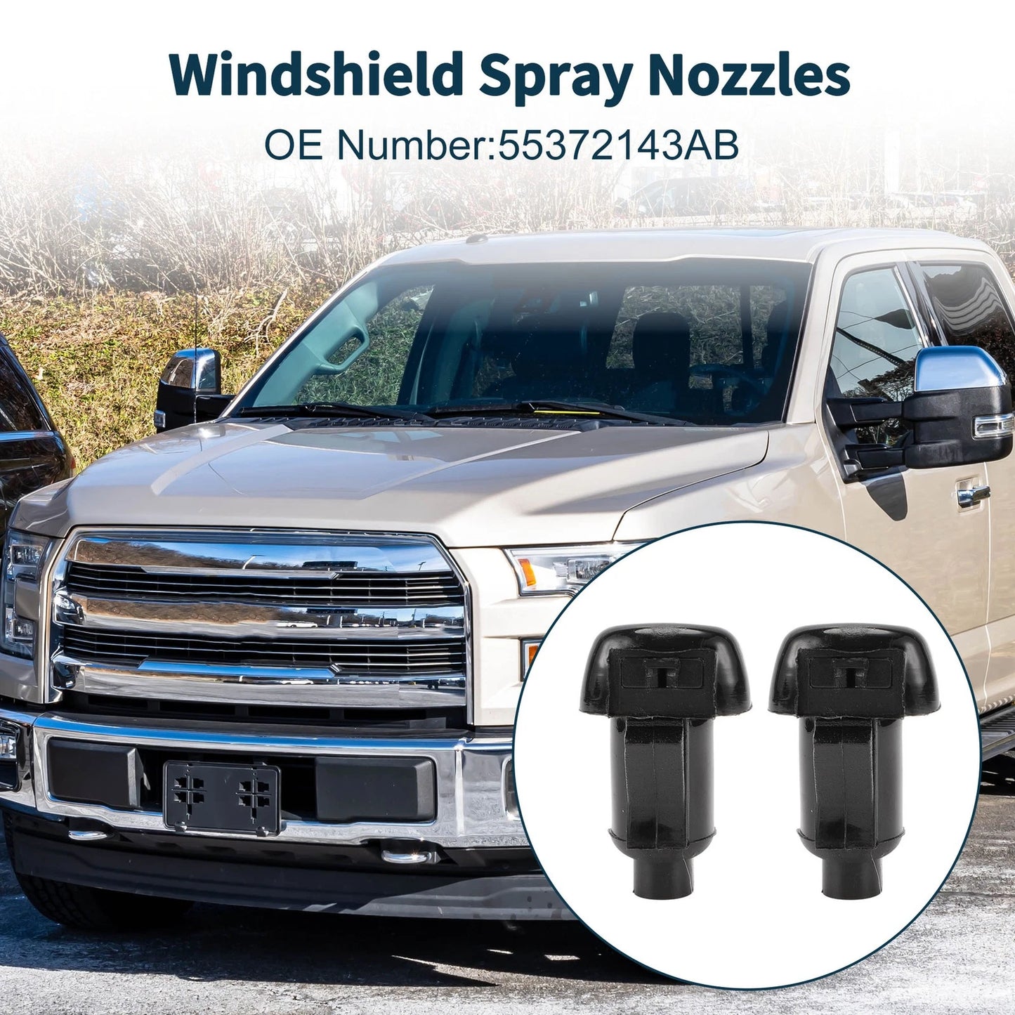 Windshield Washer Nozzle & Gasket for Jeep (2011-2018) - 1 Set