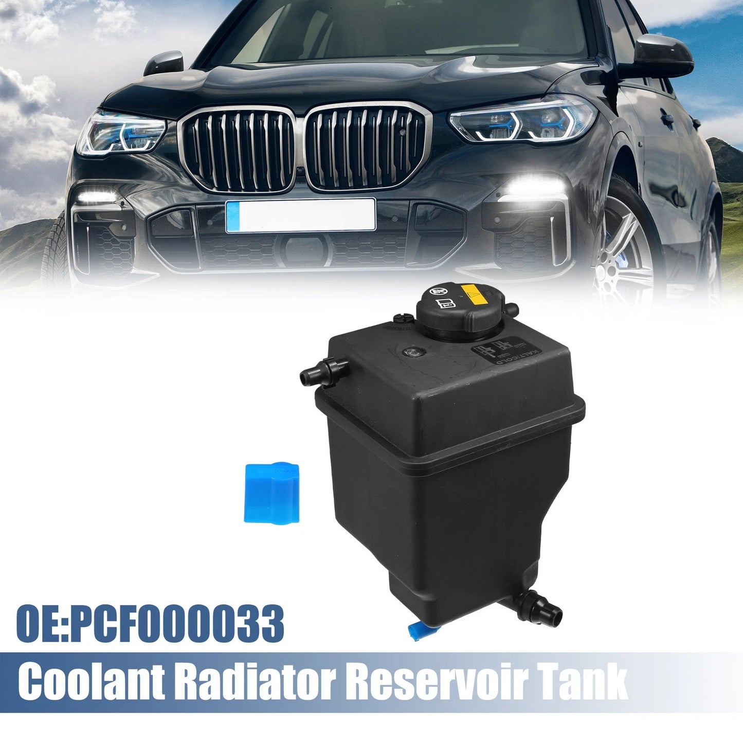 Coolant Radiator Reservoir Tank Set PCF000033 with Cap & Sensor for BMW X5 (2000-2006)