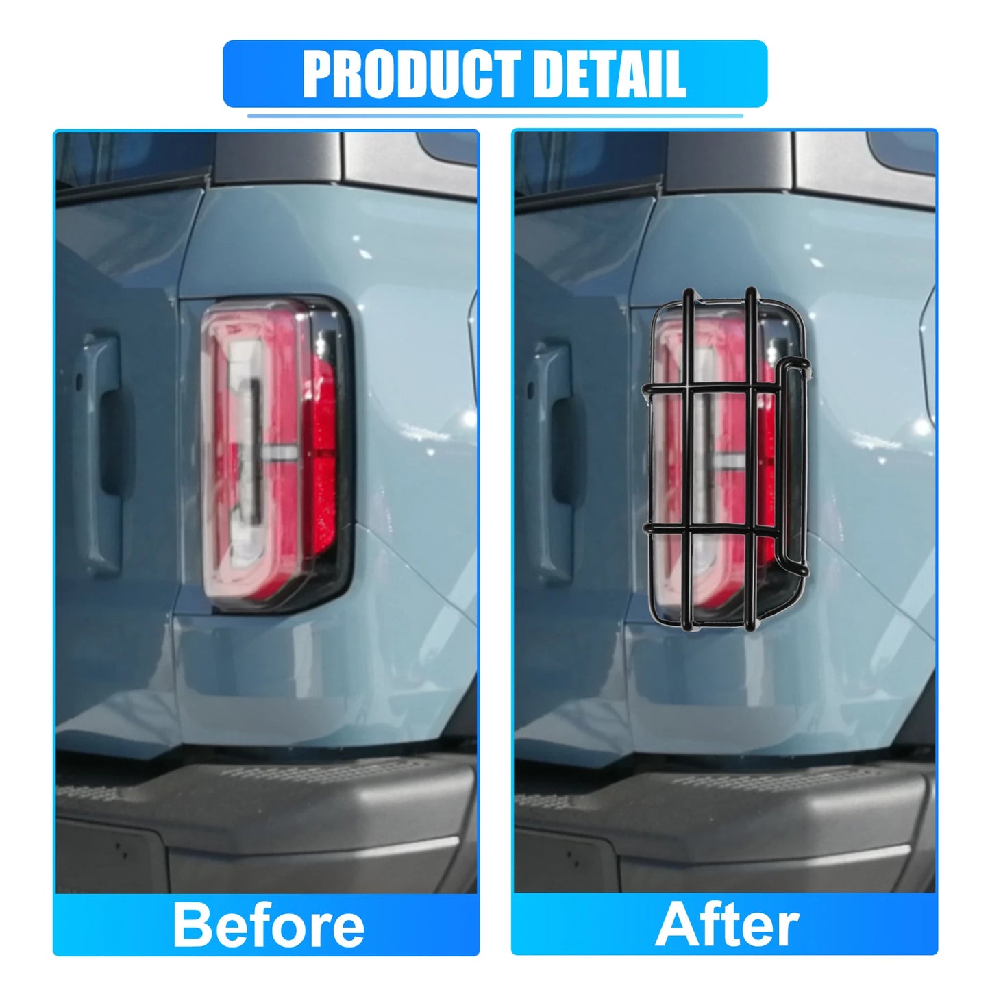 Tail Light Guards 1 Pair Rear Light Cover Protector for Ford Bronco (2021-2022)