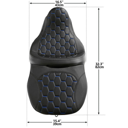 Black Rider Driver Passenger Seat for Harley Touring Street Glide (2009-2023)