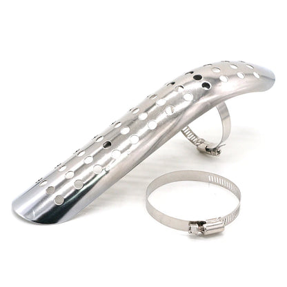 Silver Exhaust Muffler Pipe Heat Shield Cover for Universal Motorcycle