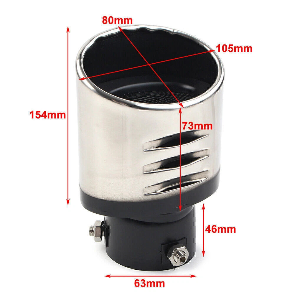 Stainless Steel Exhaust Pipe Tail Muffler Tip for Car Accessories (All Years)