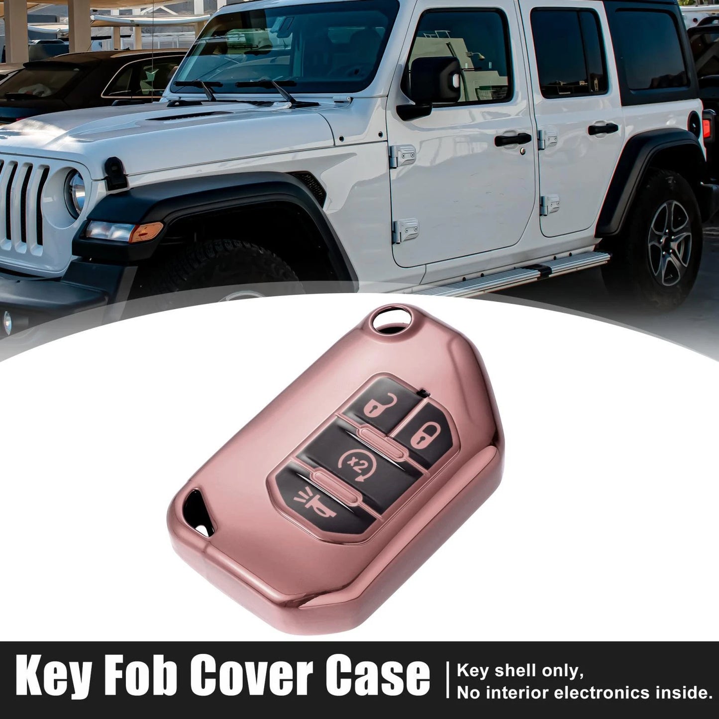 TPU Key Fob Cover Case for Jeep Wrangler JL Gladiator JT Rubicon (18-21)