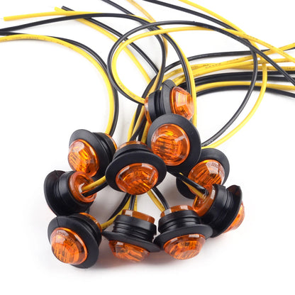 3/4" Amber Round LED Side Marker Lights () for Car Truck Trailer