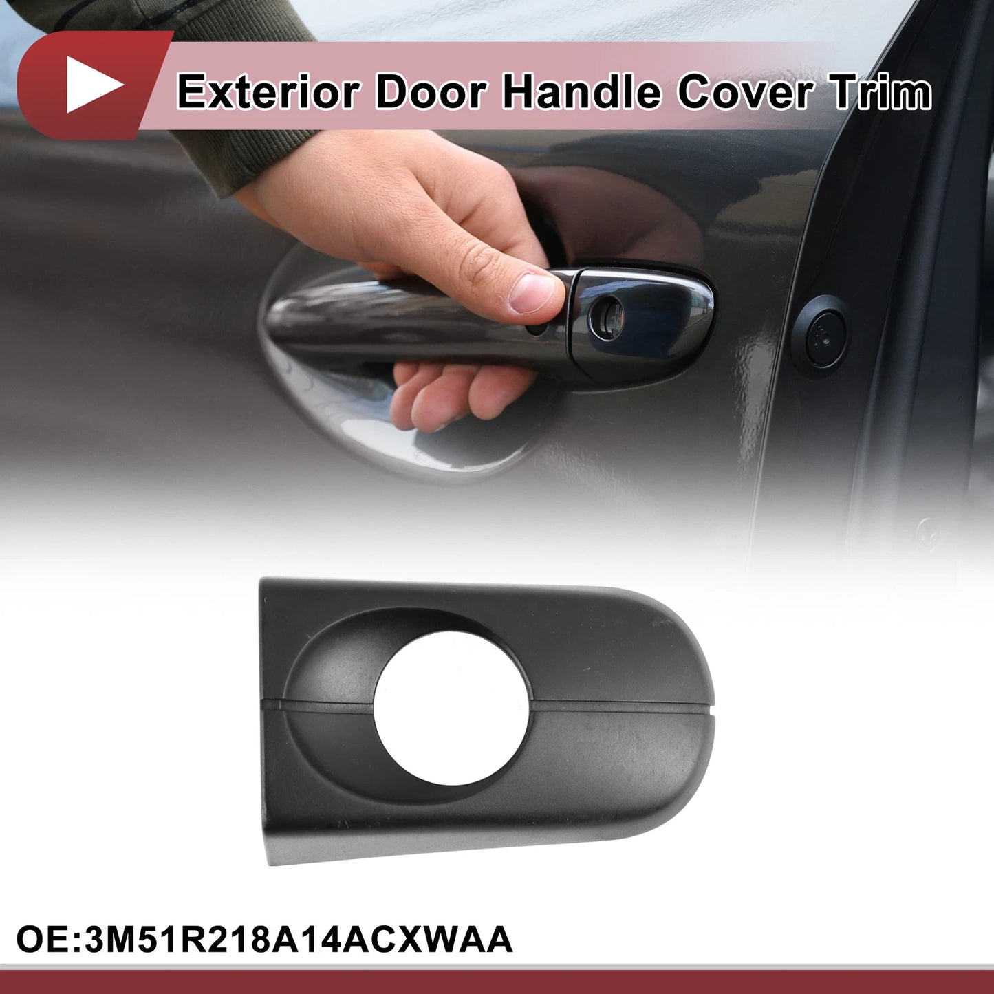 Exterior Door Handle Cover Trim for Ford MK2 (2012-2017) Black