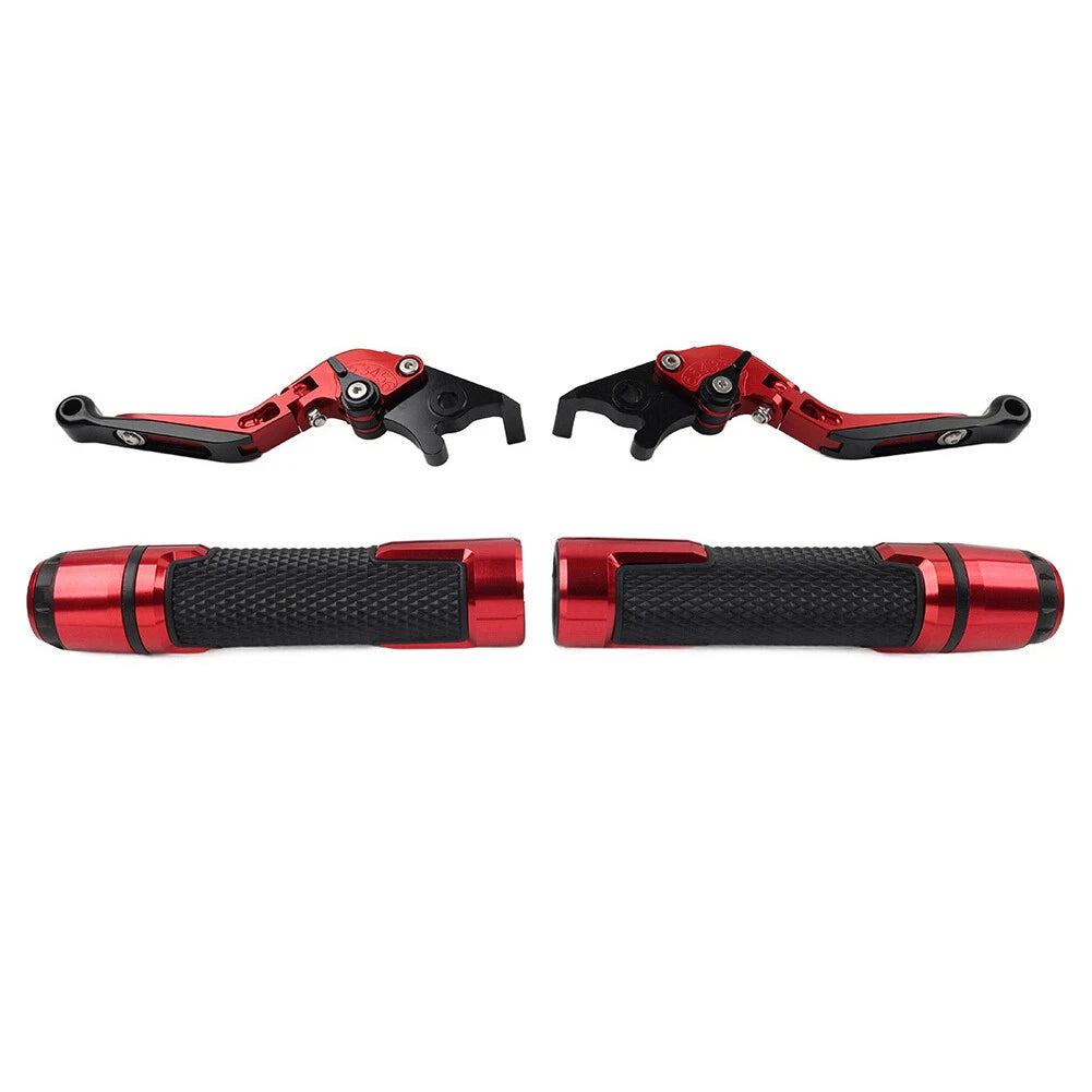 Red Extendable Brake Clutch Lever Grip Set for Suzuki GSXR600 GSXR1000