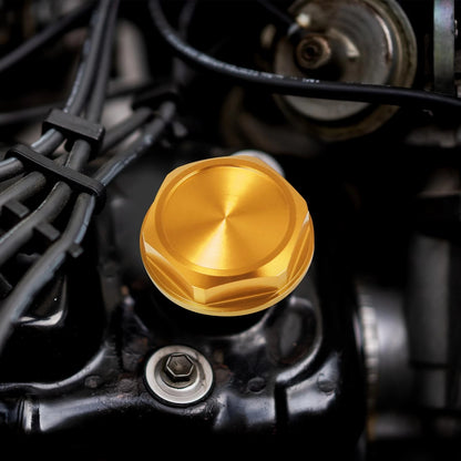 Gold Tone Aluminum Alloy Gas Engine Oil Filler Cap Plug Cover for Toyota RAV4