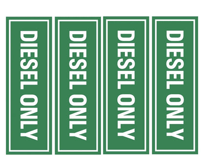 2" x 6" Diesel Only Vinyl Stickers - Decals for Truck Oil Gas Fuel