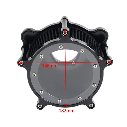 Air Cleaner Intake Filter Chrome Red for Harley Dyna Street Bob Electra Glide (2006-2023)