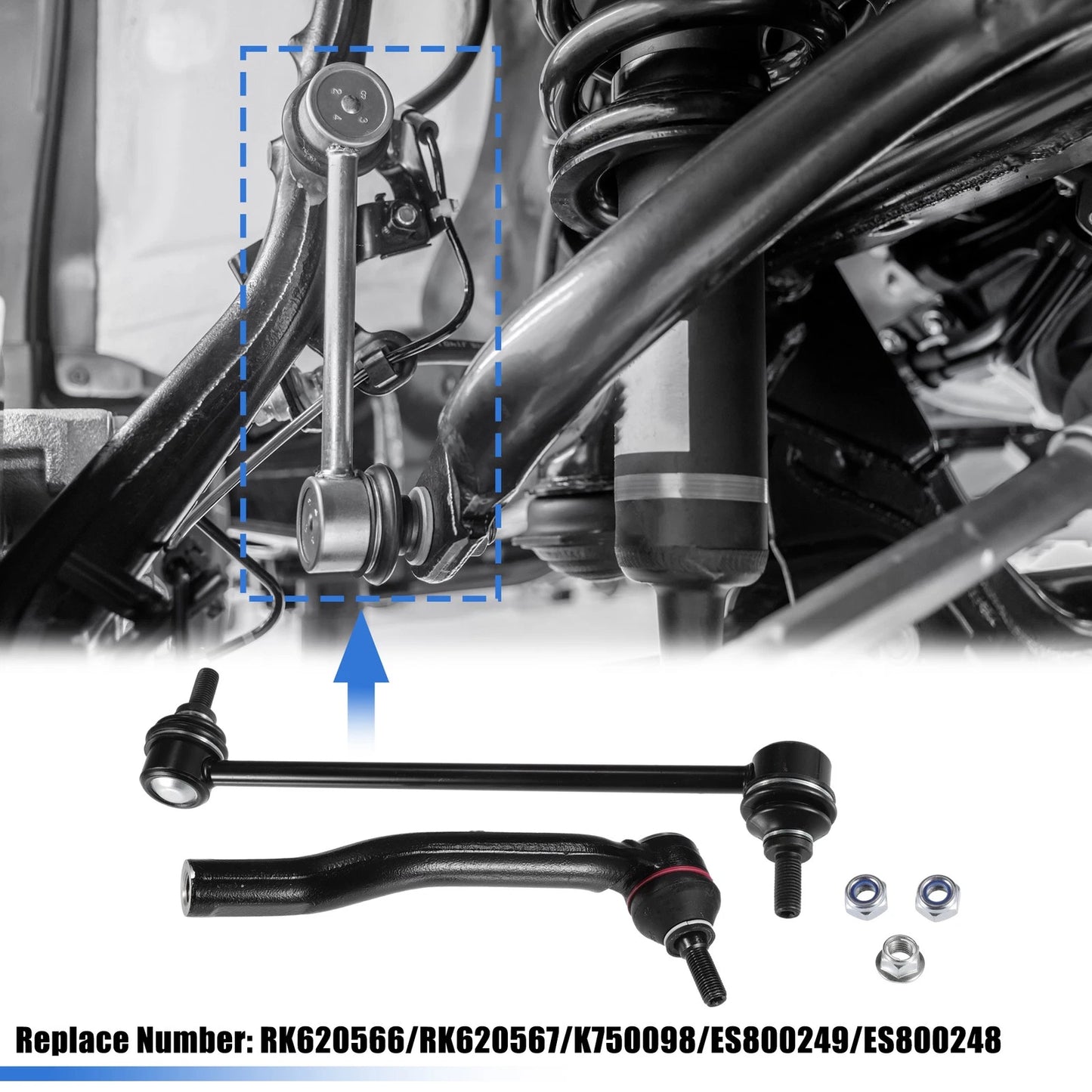 6 Pcs Front Lower Control Arms & Tie Rods Suspension for Nissan Cube (2009-2014)