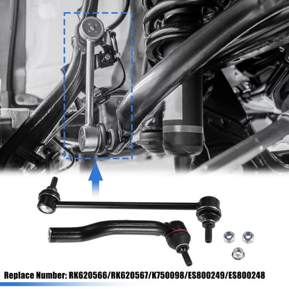 6 Pcs Front Lower Control Arms & Tie Rods Suspension for Nissan Cube (2009-2014)