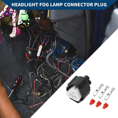 3 Pin 1 Set Headlight Fog Lamp Connector Plug Female Wire Terminal for Toyota