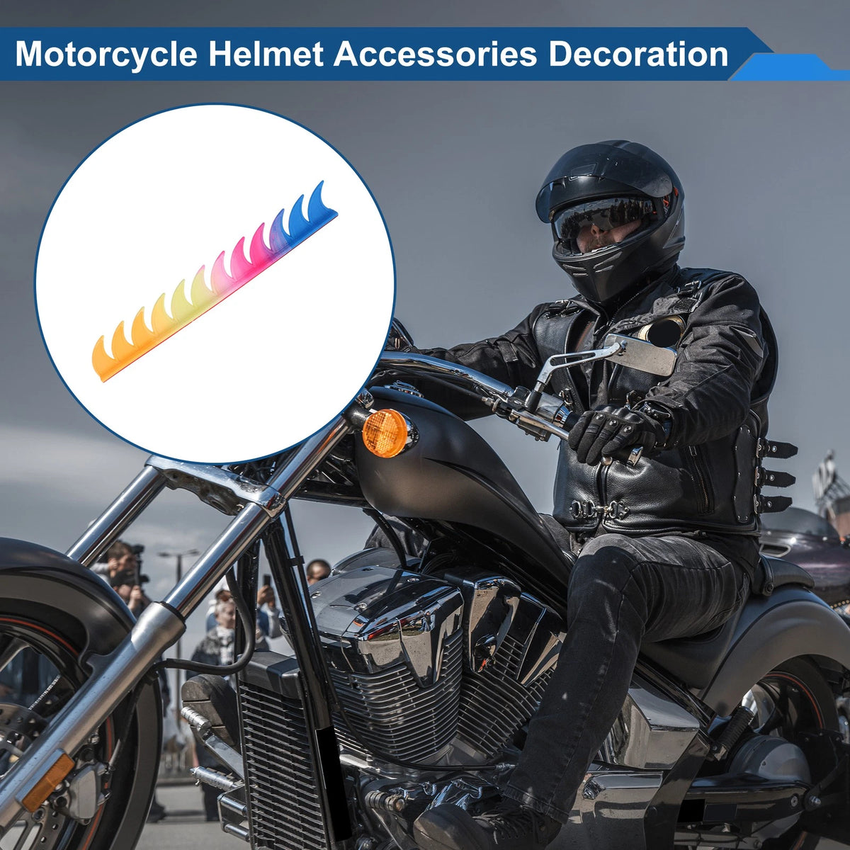 1 x Set Motorcycle Helmet Accessories Decoration Iridescent Plastic PU Glue