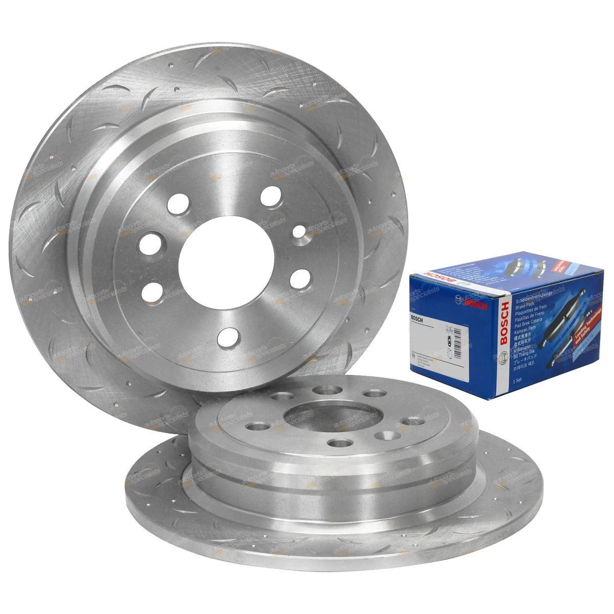 Rear Slotted Brake Rotors w/ Pads for Ford Fairlane LTD (1994 - 1997)