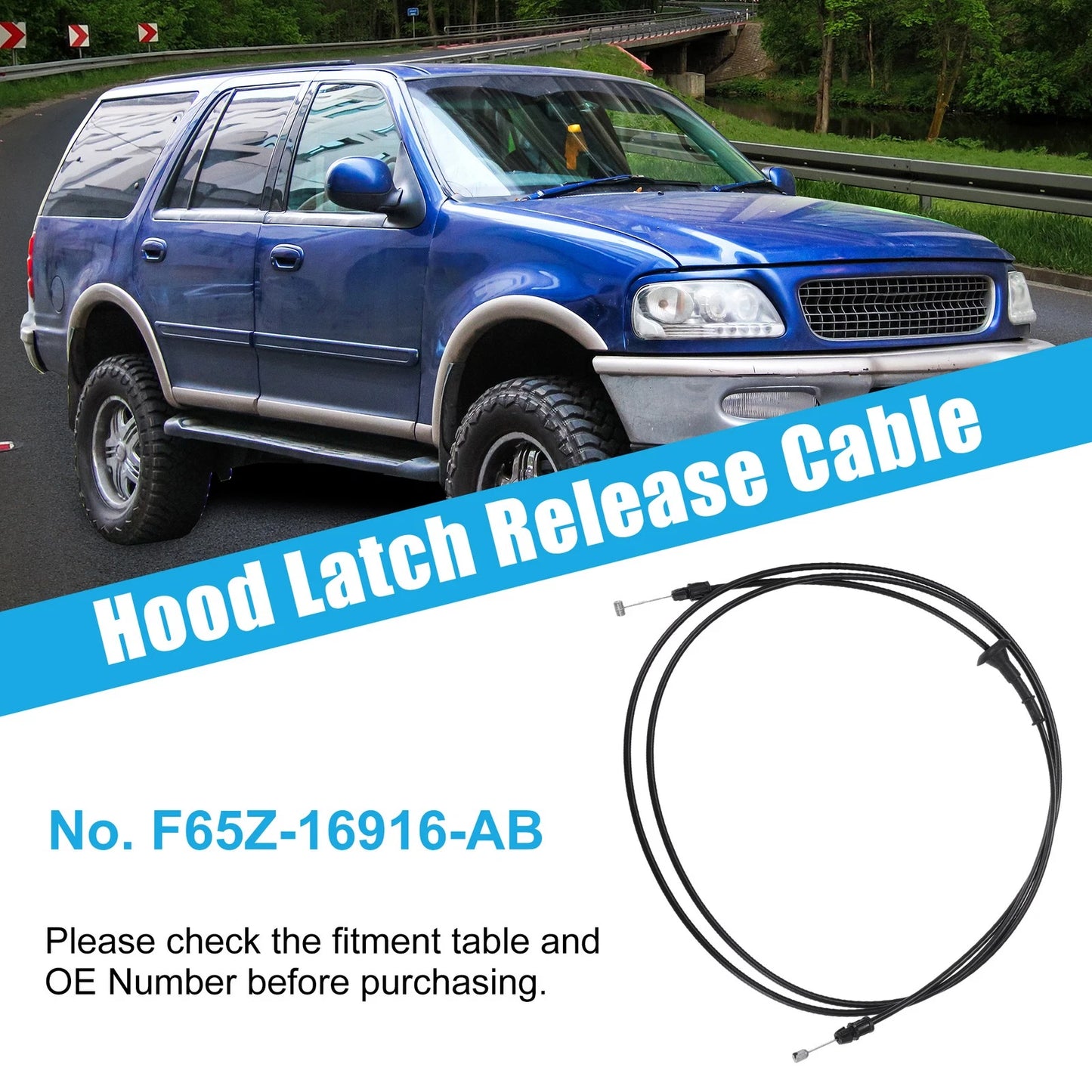 Hood Release Cable for Ford F-150, Expedition, Navigator (2004-2023)