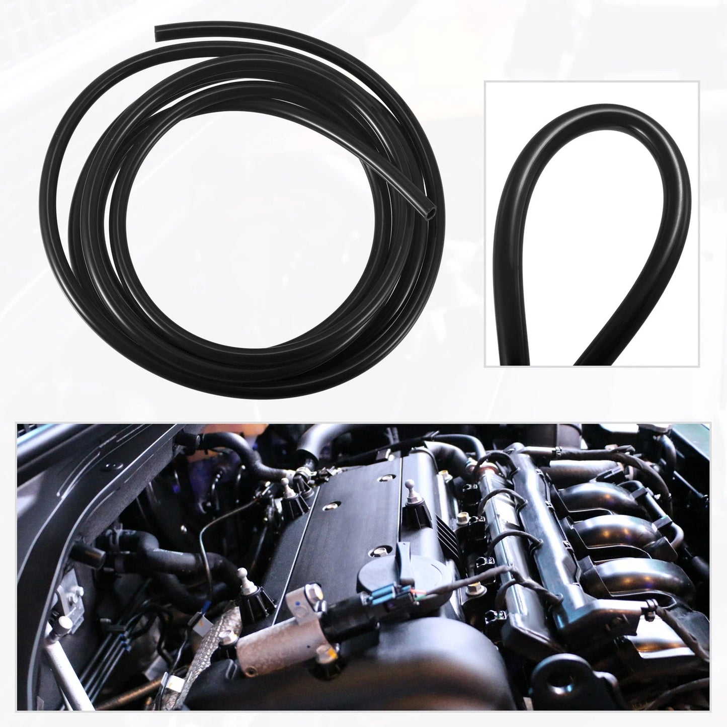 Fuel Vent Line Hose 0.31'' x 10ft Black for Motorcycle