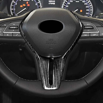 Real Carbon Fiber Steering Wheel Parts Cover fit for Infiniti Q50 Q60 2018-2020