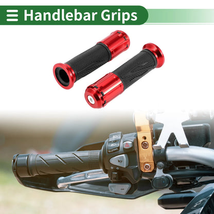 7/8" 22mm Hand Grips Cover Aluminum Alloy Black Red for Motorcycle