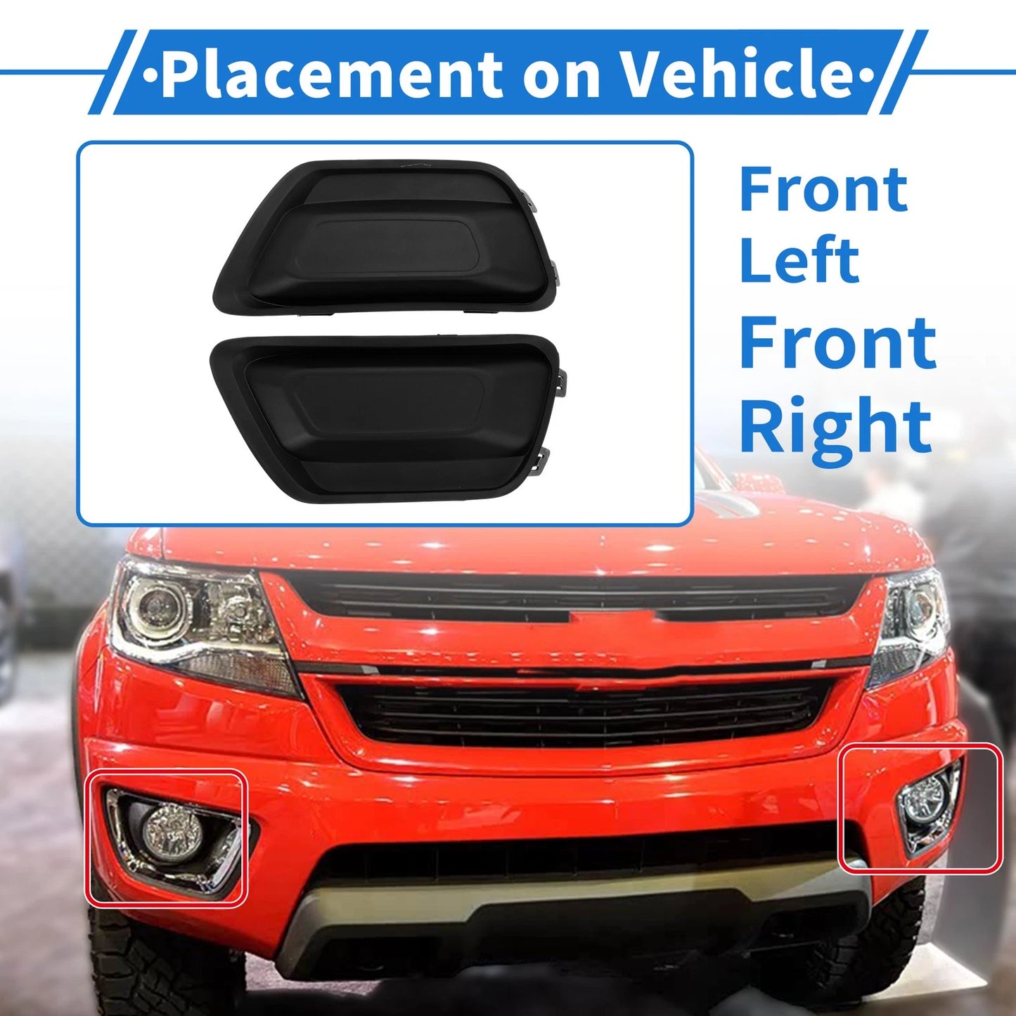 Front Left Front Right Fog Light Grill for Chevrolet Colorado (2017 - 2020)
