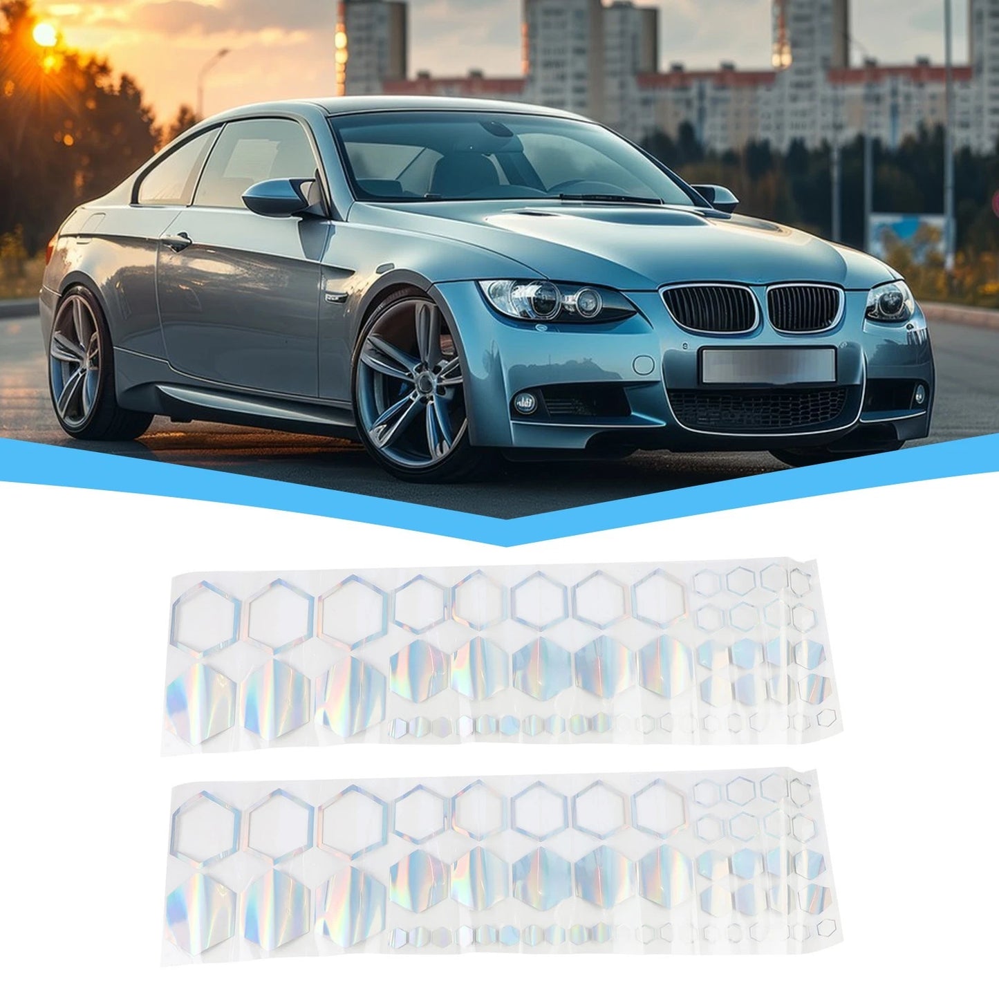 104PCS Car Stickers Set with For Honeycomb Design for Racing and Decoration
