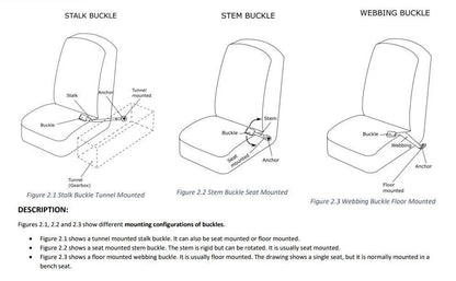 Front Bucket Seat Belts for Ford Falcon XB XC Sedan - 2 x Seat Belts